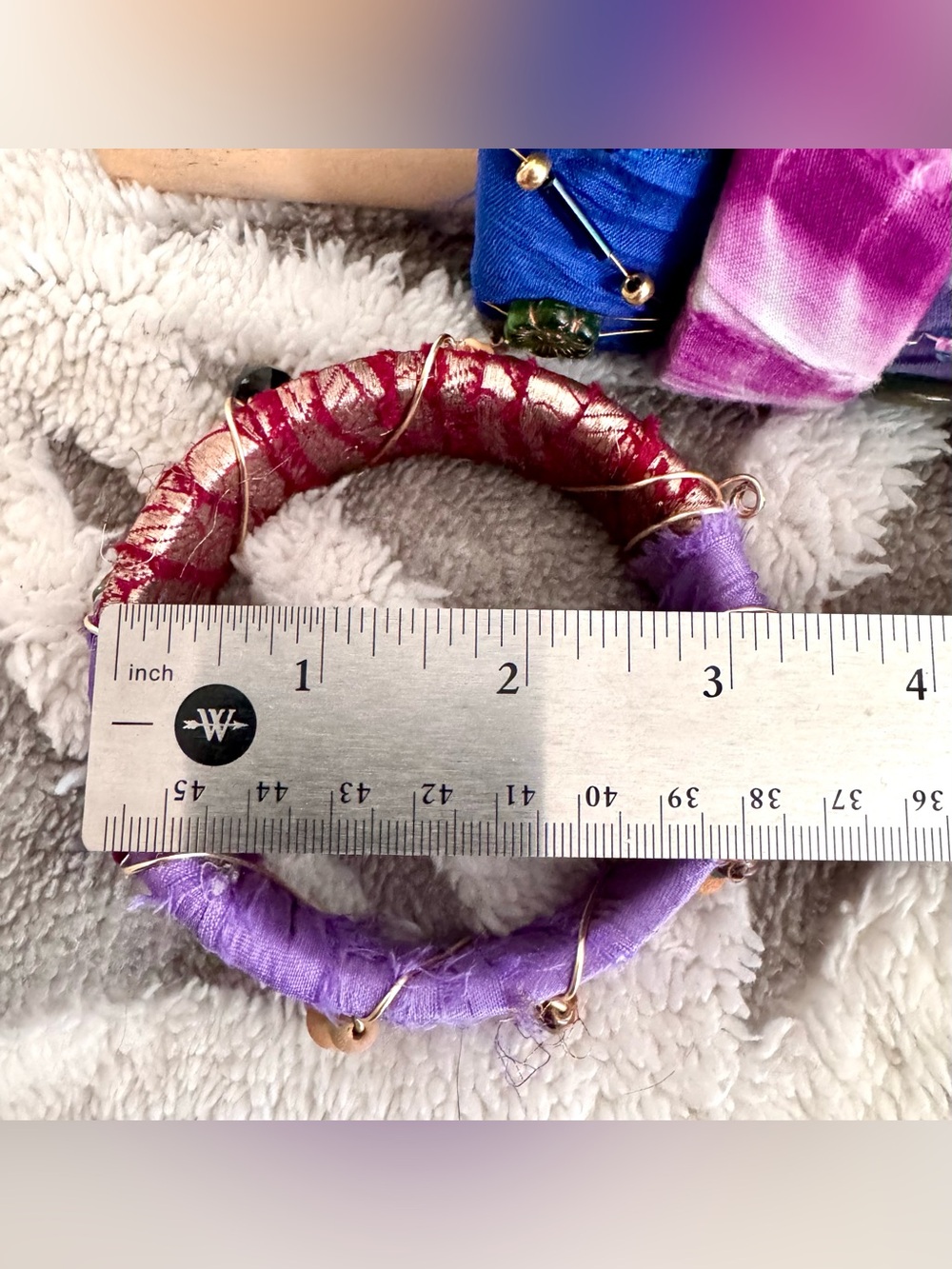 10 Handcrafted Multicolor Silk Wrap Bangles - Vibrant Mixed Colors - Picture 7 of 9
